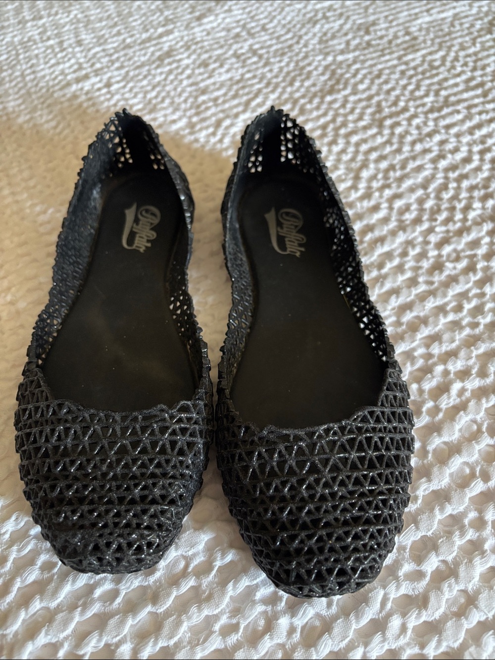 Black Woven Ballet Flats - Ruffalo